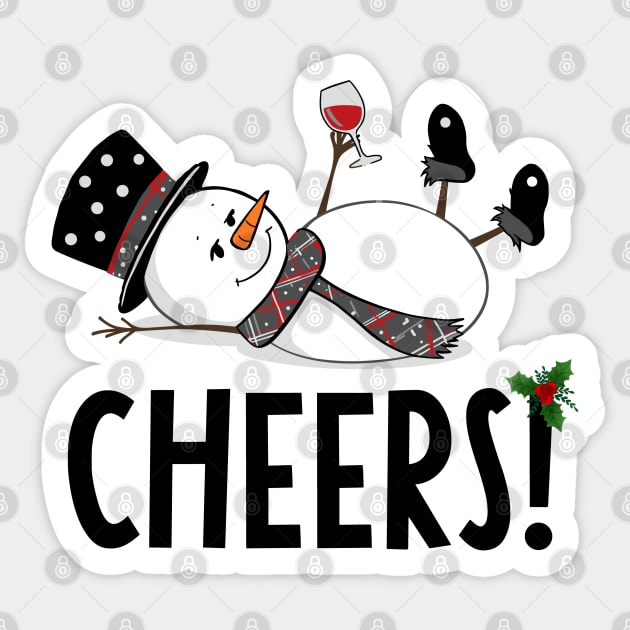 Chillin’ Snowman – Funny Christmas Holiday Vibes Sticker by JessArty